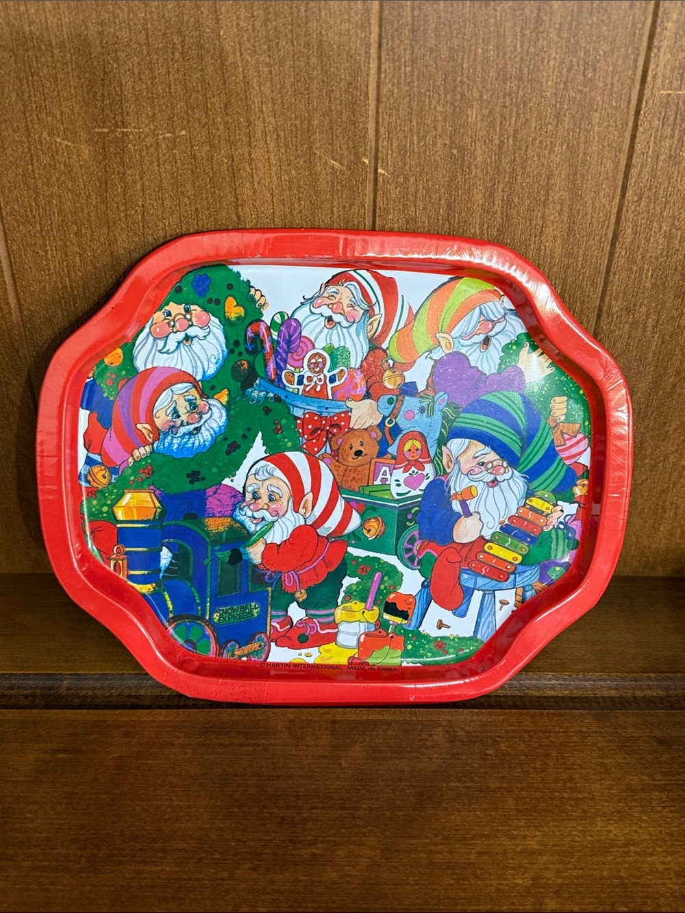 Red Santa Workshop tin tray small